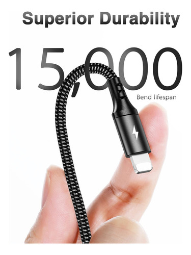 Cable De Carga Multiple Corto De 1 Pie, Paquete De 2 Cables