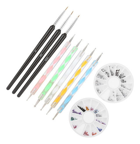 Profesional Nail Art Pincel Set Línea Dibujo Pintura Pluma
