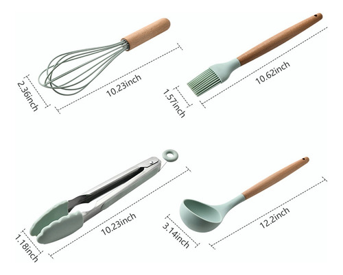 Juego De Utensilios De Cocina De Silicona, 11 Piezas