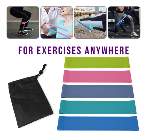 D Juego De 5 Bandas De Resistencia For Yoga Y Entrenamiento