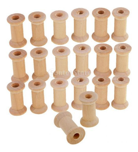 6 X 100 Uds Bobinas De Costura De Madera VacĂas Carrete De