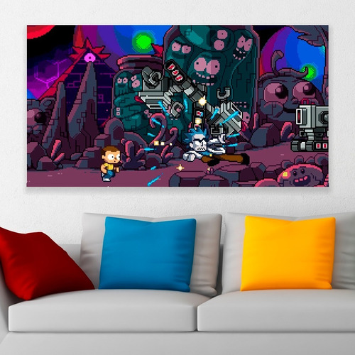 Cuadro Decorativo Rick Y Morty Pixel Art 80x50cm