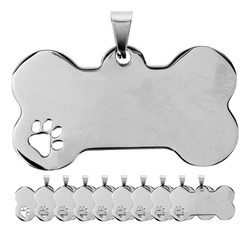 Etiquetas De Metal Para Perros Con Forma De Hueso, 10 Unidad