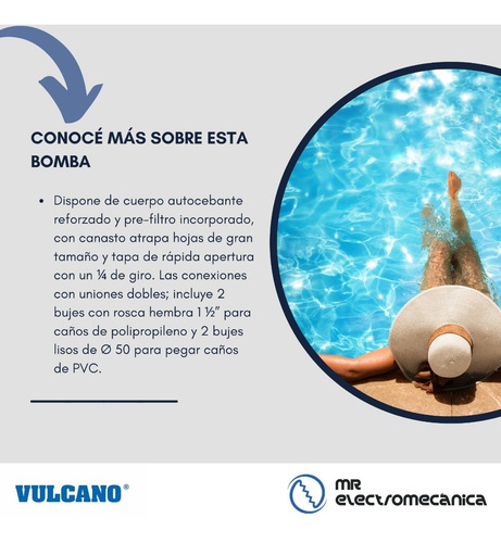 Imagen 5 de 10 de Filtro Vulcano Pileta Vc50 + Bomba 0.75hp - 80.000 Litros