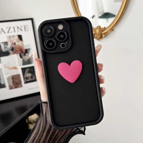 Funda De Silicona De Lujo Con Corazón 3d For iPhone New