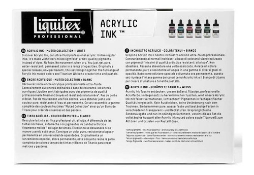 Pintura acrílica líquida 06 colores Muted Tons 30ml Liquitex