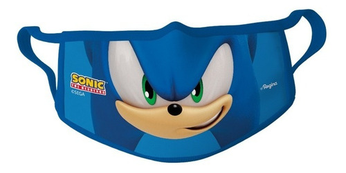 Imagem 1 de 1 de Kit 3 Máscaras De Tecido Lavável Sonic Infantil Oficial Pp