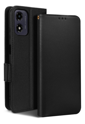 For Motorola Moto G04 Litchi Pu Wallet Card Slot Flip Case