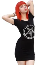 Comprar Vestido Manga Corta - Baphomet Pentagrama Cabra Diablo Goth