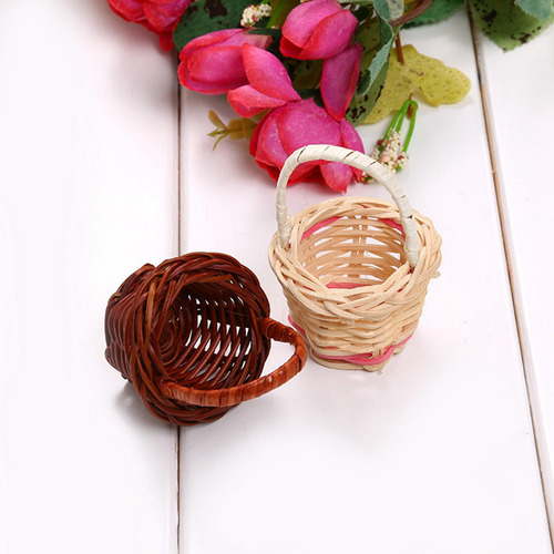 10 Cestas De Flores Tejidas De Mimbre Hechas A Mano,