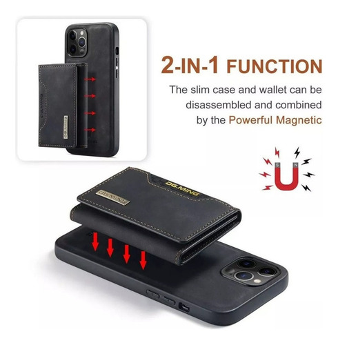 Funda Para Teléfono 2h1 Con Cartera Magnética A Prueba De Golpes
