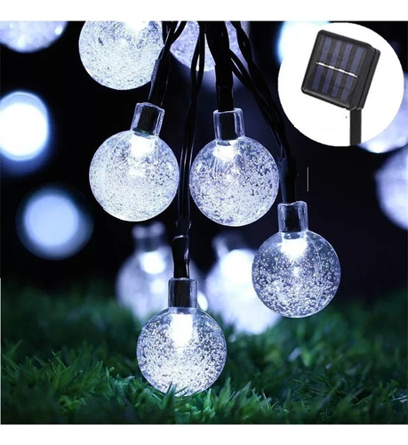 Guirnalda Luces Led Navidad 50 Bolitas Solar 6 Metros 