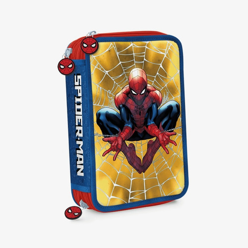 Cartuchera Canopla 3 Pisos Pvc Con Efecto Spiderman 1803-02