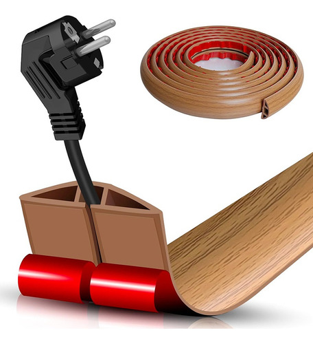 Canaleta Flexible Para Cables Pisos Paredes Adhesivo Oculto