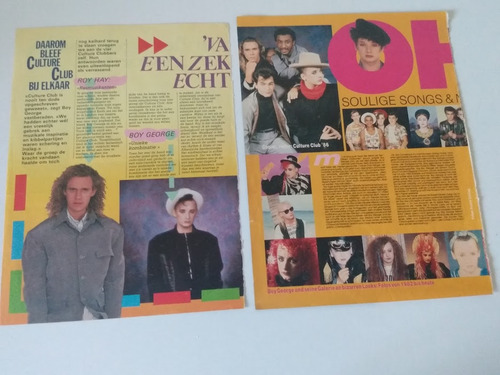 Boy George Culture Club Lote 24 Recortes Clipping De Revista (Usado)
