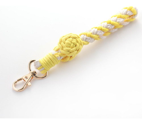 Llavero De Macramé Xgalbla Diseño Rosa Hecho A Mano Color