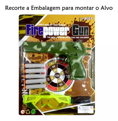 Arminha de Brinquedo do Tipo Nerf Militar Camuflada com Oculos no