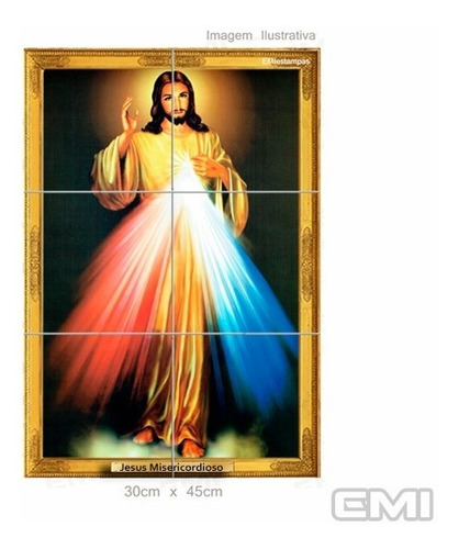 Quadro Azulejos 30x45  Cm Jesus Misericordioso