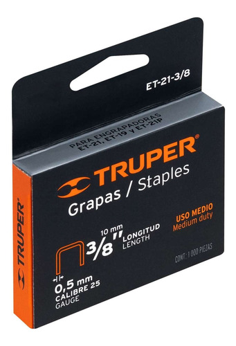Grapas Para Engrapadora 3/8´ Corona 11.3mm 1000pz 17982