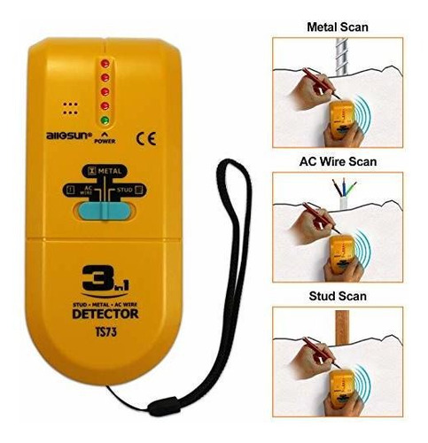 Sun 3 1 Detector Metal Led Madera Stud Finder Ac Wire