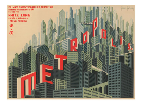 Poster Metropolis De Fritz Lang Autoadhesivo 100x70cm#1252