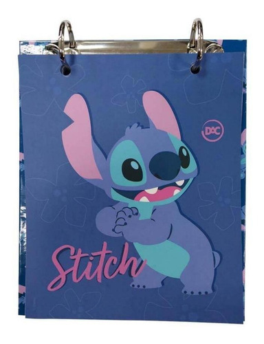 Mini Caderno Argolado Stitch Walt Disney Lilo Estudo Fichas Cor Azul