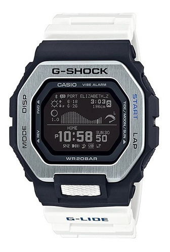 Reloj Casio G-shock G-lide Original Hombre Time Square Color de la correa Blanco Color del bisel Plateado
