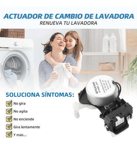 Selenoide Lavadora Compatible con Whirlpool Maytag Kenmore, 6 Pines Fivgace W10913953