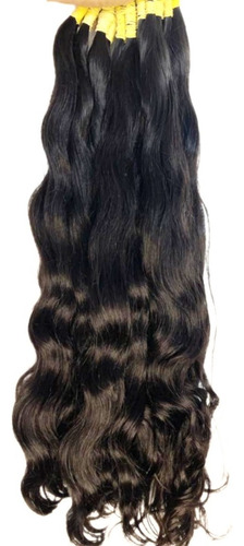 Cabelo Brasileiro Humano Semi Limpo Leve Ondas 70/75cm 100gr Cor Preto