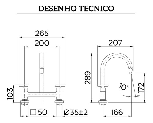 Misturador Bica Alta De Mesa Para Cozinha Docolcity Cromado