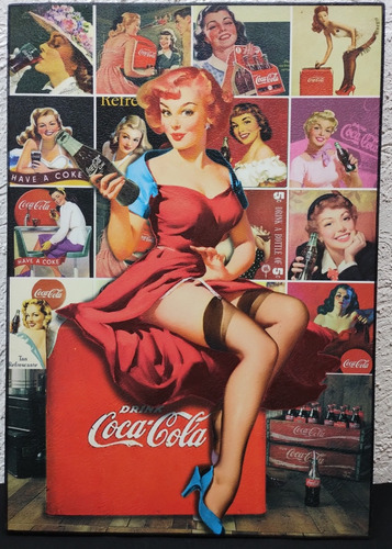 Coca Cola Cartel Drink Vintage Coleccion Cuadro 40cm X 28cm