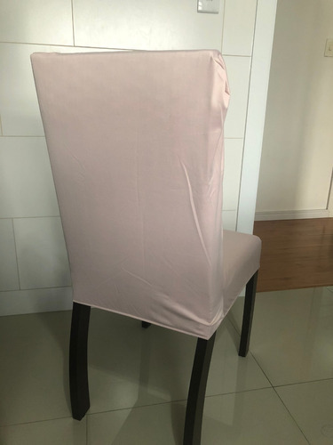 Capa De Cadeira De Jantar Malha Lisa - Kit 6 Unidades Cor 782 Rosa Quartzo