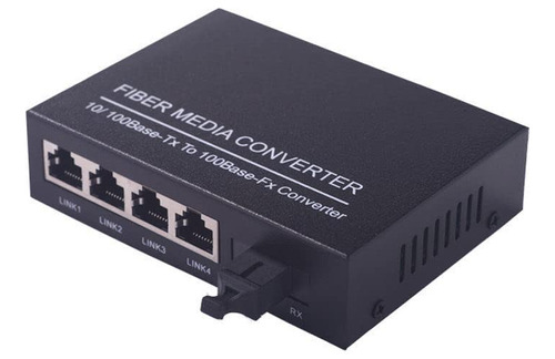 1 Par 4 Canal Convertidor Medio Fibra Monomodo Transceptor