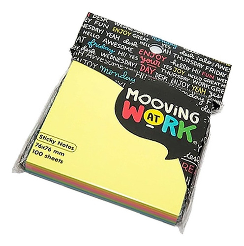 Imagen 1 de 3 de Notas Adhesivas Fluo Multicolor 76×76 100 Hjs Mooving Postit