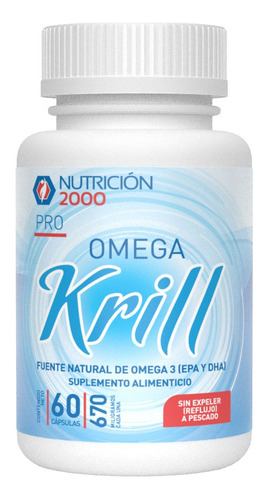 Omega Krill - 60 Cápsulas 670 Mg Nutrición 2000