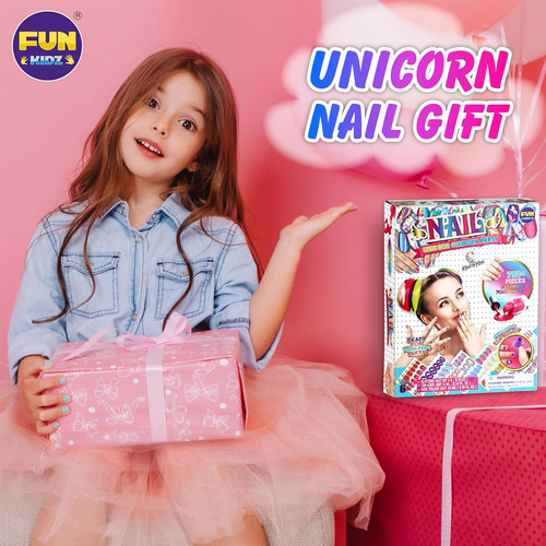 Toy Unicorn Nail Art Para Niñas De 7 A 12 Años, Funkidz Tama