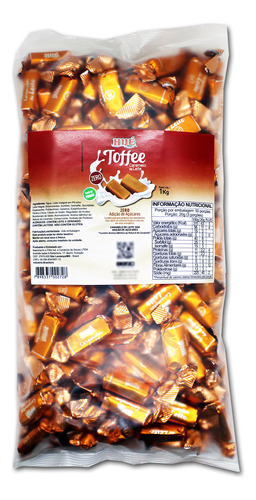 Bala Toffee De Caramelo De Leite Zero Diet 1kg Hué Alimentos