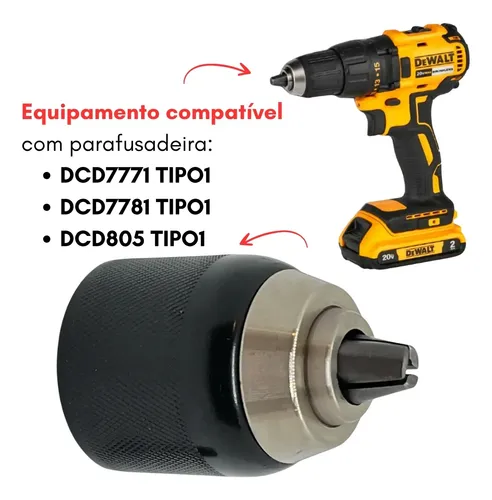 Mandril Parafusadeira Dcd7781 Dewalt - N647226 Original | Frete grátis