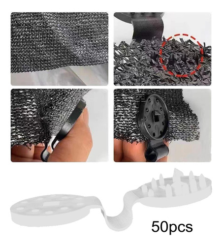 Clips De Tela Para Sombra De 50 Piezas, Agarre De Bloqueo,