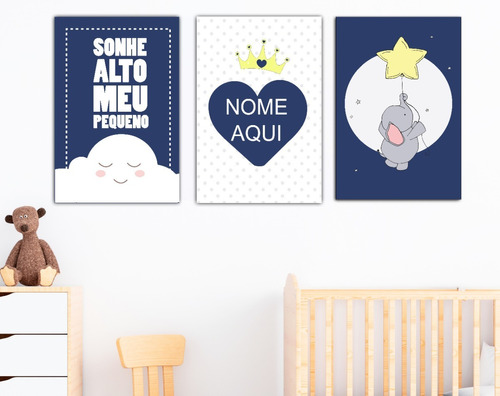 Kit 8 Placas Quadros Decorativos Infantil  P/ Bebê Kids