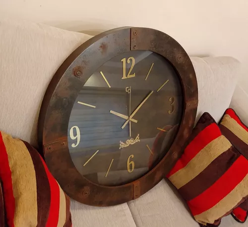 Reloj Pared Vintage 80cm Oxido