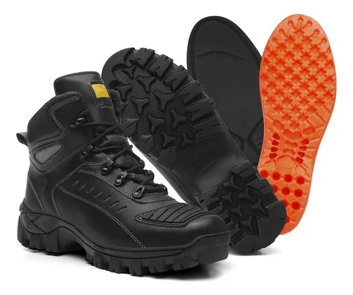 Bota Masculina De Couro Motoboy Resistente Oferta Motoqueiro