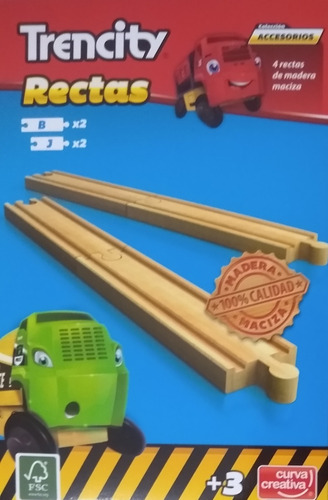 4 Rectas Para Pista De Tren - Accesorio Trencity Didactikids