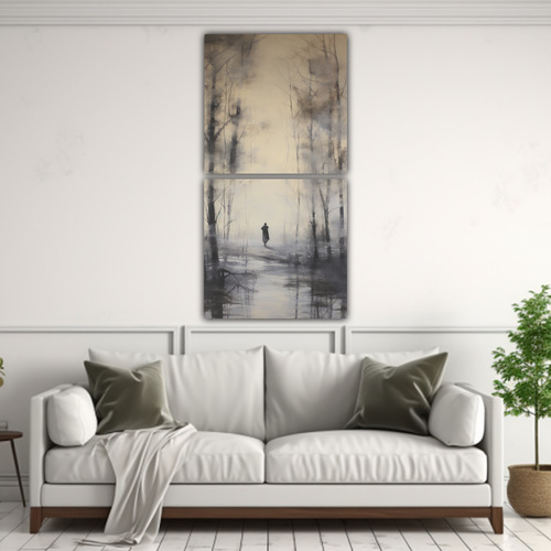 160x80cm Cuadro Hermoso Equilibrio Visual Con Figura Fantasm