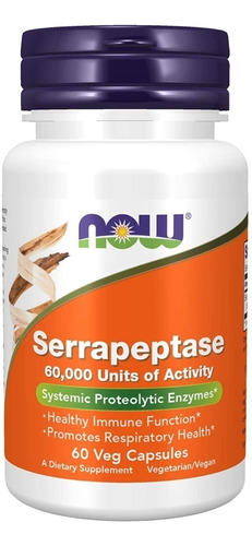 Serrapeptase 60000 Unidades 60caps, Serrapeptasa, Now