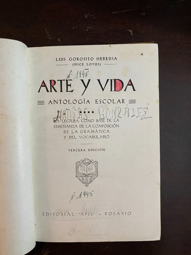 Arte Y Vida, Antología Escolar / Luis Gorosito Heredia    C3