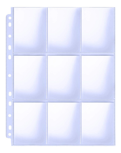 Trading Card Sleeve Pages, 100 Pack 9 Pocket Trading Ca...