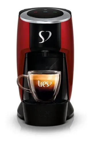 Cafeteira Tres Corações Touch Automática Vermelha Multibebidas