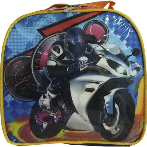 Lancheira Infantil Masculina Moto Azul