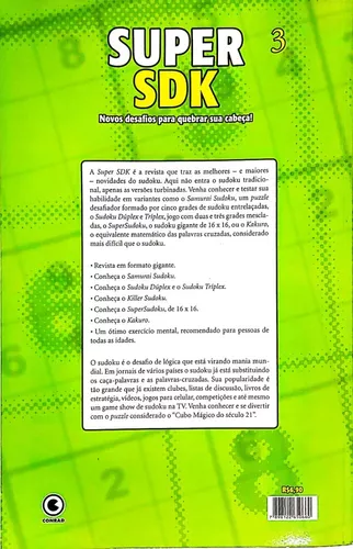 Kit c/ 18 Revistas Sudoku - Muito Difícil - com letras e números 16x16 1  jogo por página